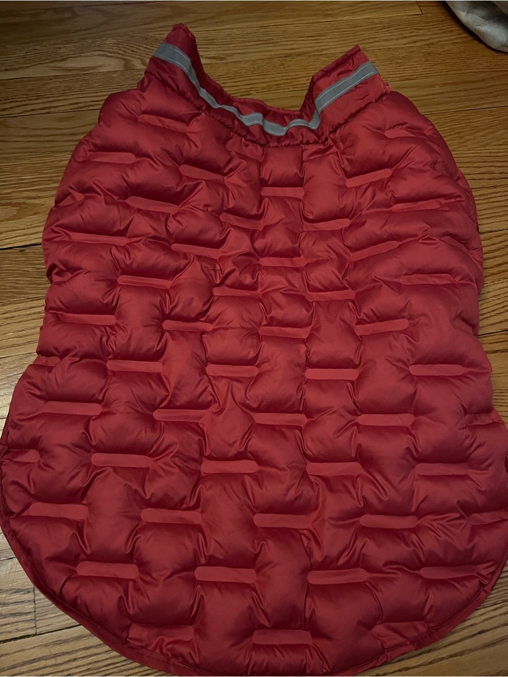Large Doggie 🐶 Quilted Red Puffer Dog Coat with Reflective Trim